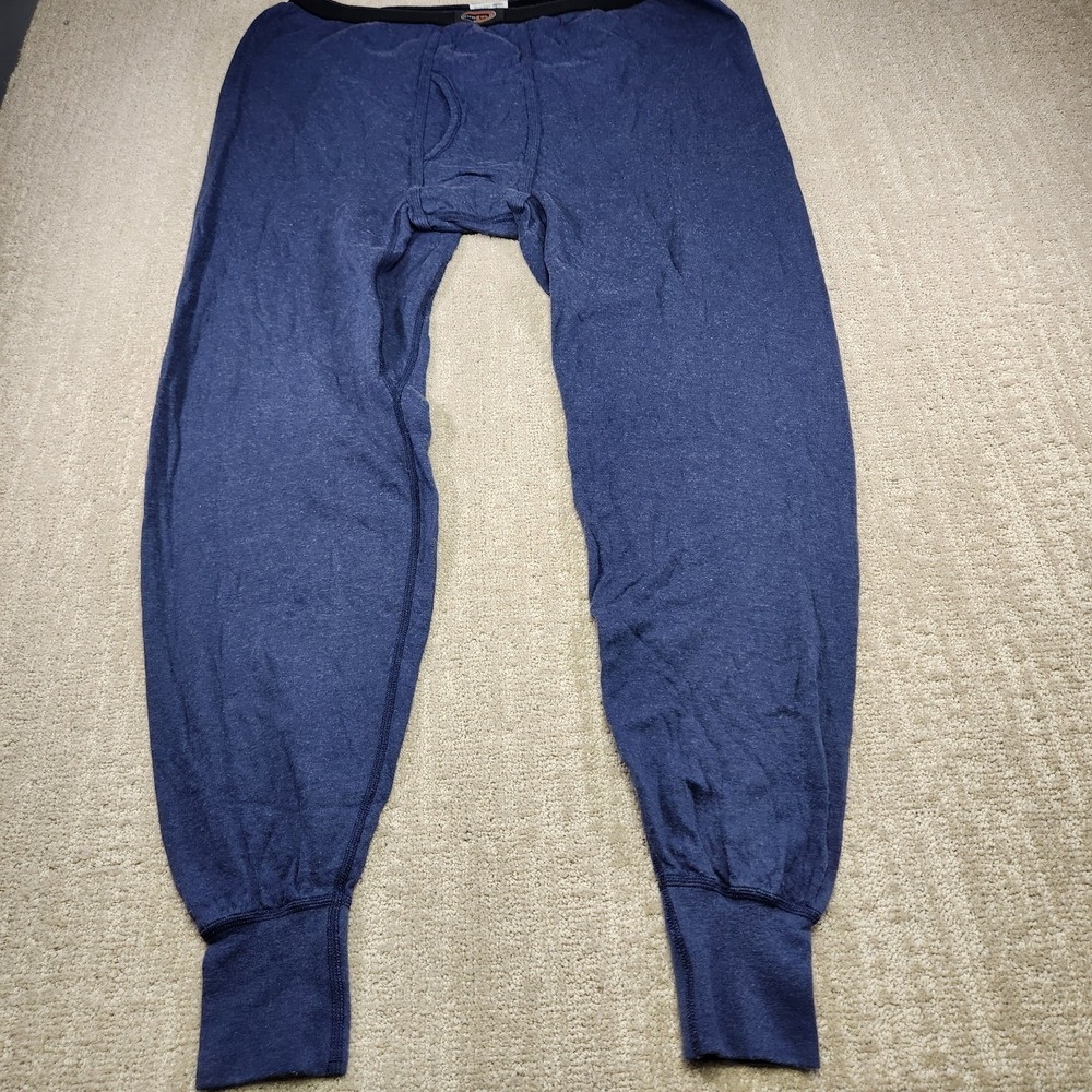Duofold Long‎ Johns Mens XL Thermal Wool Blend Base Layer Blue Jogger Pants